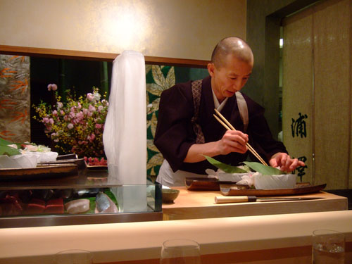 Hiro-san Makes Put the Final Touches on the Sashimi