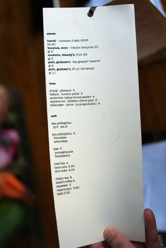 Canelé Wine List