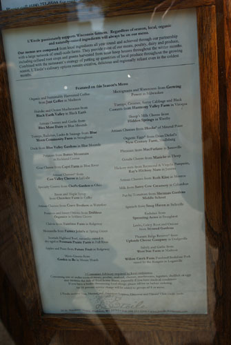 L'Etoile Menu