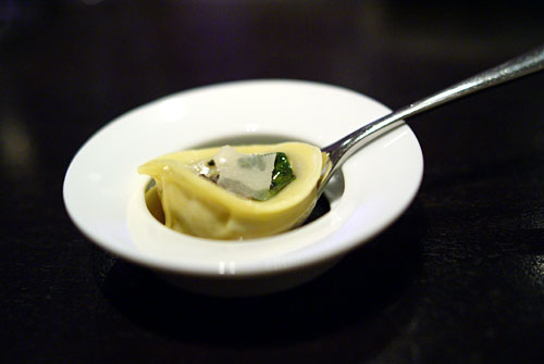 Black truffle, explosion, romaine, parmesan