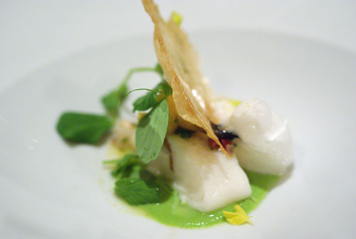 Steamed Halibut with Spring Peas