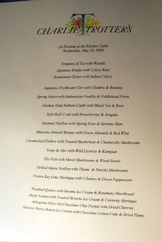 Kitchen Table Menu