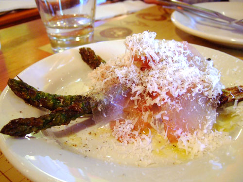 Asparagus al forno, speck & Parmigiano Reggiano